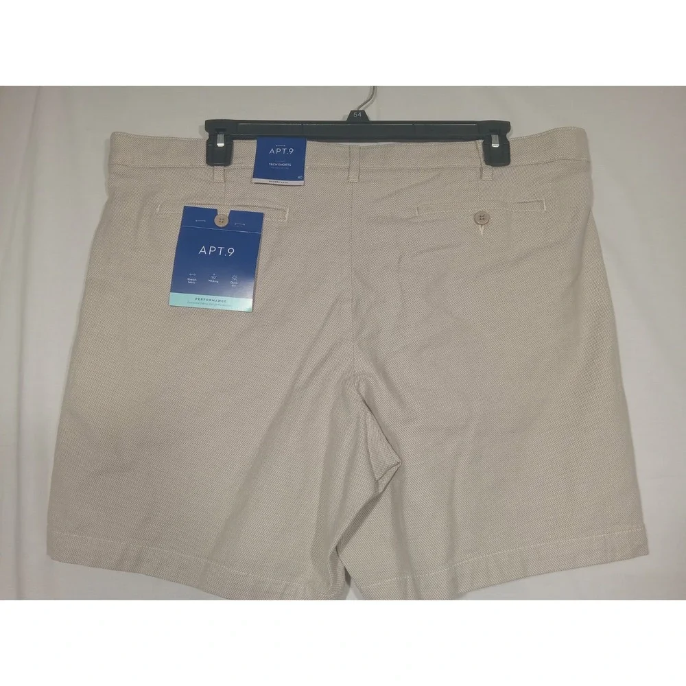 Apt.9 Performance Tech Shorts Men's 40 Beige Slim Fit 7